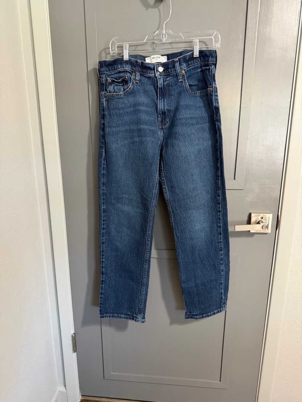 Hollister Loose Men's Straight Jeans in Dark Blue Denim